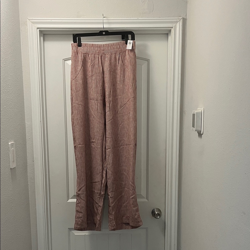 Old Navy Women's Striped Wide Leg Pants - Pink and White XXL Tall